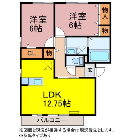 グランパティオＡの物件間取画像